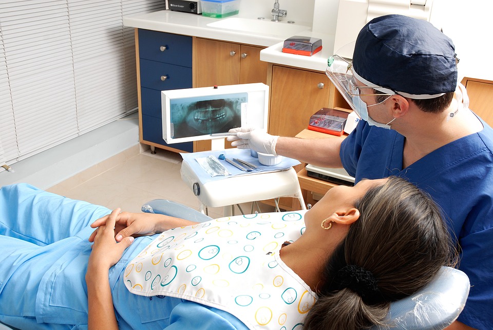 woman with dentist